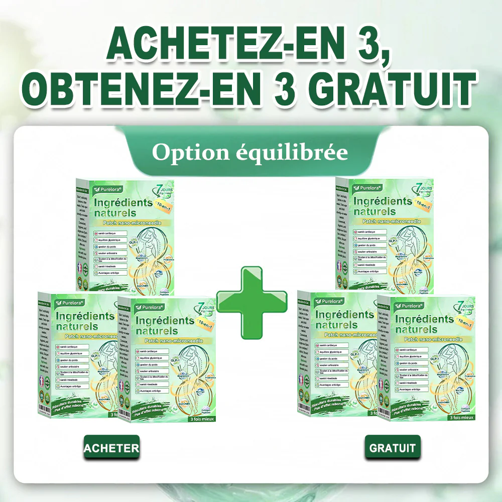 💖 𝑷𝒉𝒂𝒓𝒎𝒂𝒄𝒊𝒆 𝑶𝒇𝒇𝒊𝒄𝒊𝒆𝒍𝒍𝒆 💖 | Purelora® Patch Nano Microneedle 10-en-1 aux ingrédients naturels ✅ Aide à gérer le poids, soutient cœur, glycémie, intestin & articulations, raffermit la peau et booste l’énergie. - Image 26