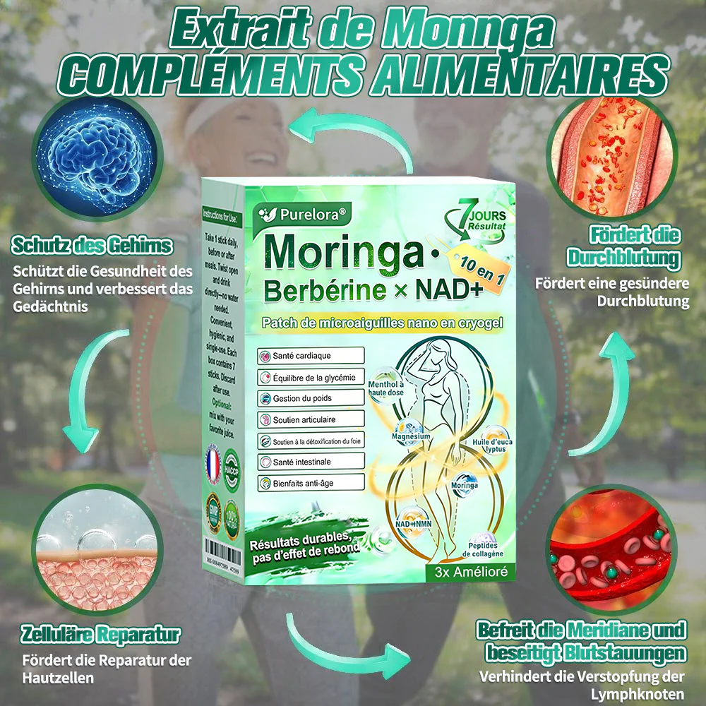 💖𝑷𝒉𝒂𝒓𝒎𝒂𝒄𝒊𝒆 𝑶𝒇𝒇𝒊𝒄𝒊𝒆𝒍𝒍𝒆💖 | 🇫🇷 Purelora® Moringa · Berbérine Patch 10-en-1 aux Nano-Micro-Aiguilles et Cryo-Gel ✅ Soutien Cryo-Métabolique : Cristallise les graisses, raffermit la peau et élimine l'œdème instantanément. - Image 14