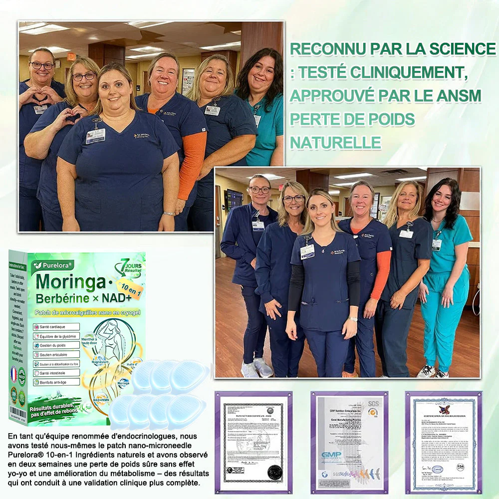 💖𝑷𝒉𝒂𝒓𝒎𝒂𝒄𝒊𝒆 𝑶𝒇𝒇𝒊𝒄𝒊𝒆𝒍𝒍𝒆💖 | 🇫🇷 Purelora® Moringa · Berbérine Patch 10-en-1 aux Nano-Micro-Aiguilles et Cryo-Gel ✅ Soutien Cryo-Métabolique : Cristallise les graisses, raffermit la peau et élimine l'œdème instantanément. - Image 15