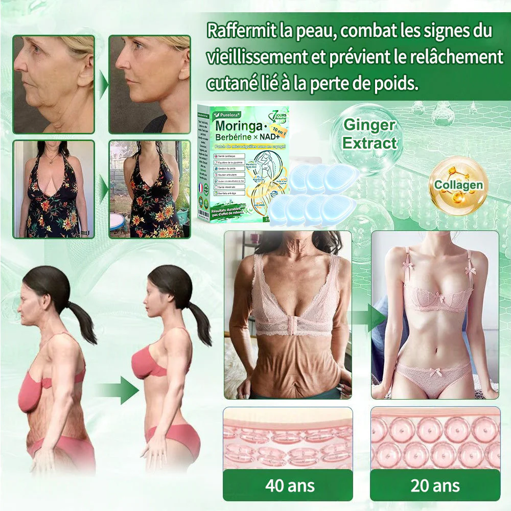 💖𝑷𝒉𝒂𝒓𝒎𝒂𝒄𝒊𝒆 𝑶𝒇𝒇𝒊𝒄𝒊𝒆𝒍𝒍𝒆💖 | 🇫🇷 Purelora® Moringa · Berbérine Patch 10-en-1 aux Nano-Micro-Aiguilles et Cryo-Gel ✅ Soutien Cryo-Métabolique : Cristallise les graisses, raffermit la peau et élimine l'œdème instantanément. - Image 17