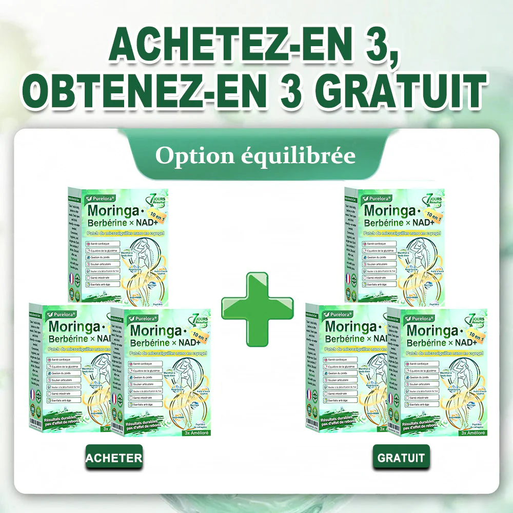 💖𝑷𝒉𝒂𝒓𝒎𝒂𝒄𝒊𝒆 𝑶𝒇𝒇𝒊𝒄𝒊𝒆𝒍𝒍𝒆💖 | 🇫🇷 Purelora® Moringa · Berbérine Patch 10-en-1 aux Nano-Micro-Aiguilles et Cryo-Gel ✅ Soutien Cryo-Métabolique : Cristallise les graisses, raffermit la peau et élimine l'œdème instantanément. - Image 28