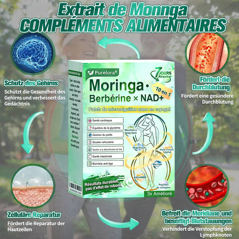 💖𝑷𝒉𝒂𝒓𝒎𝒂𝒄𝒊𝒆 𝑶𝒇𝒇𝒊𝒄𝒊𝒆𝒍𝒍𝒆💖 | Purelora® Moringa · Berbérine Patch 10-en-1 aux Nano-Micro-Aiguilles et Cryo-Gel ✅ Soutien Cryo-Métabolique : Cristallise les graisses, raffermit la peau et élimine l'œdème instantanément. - Image 13