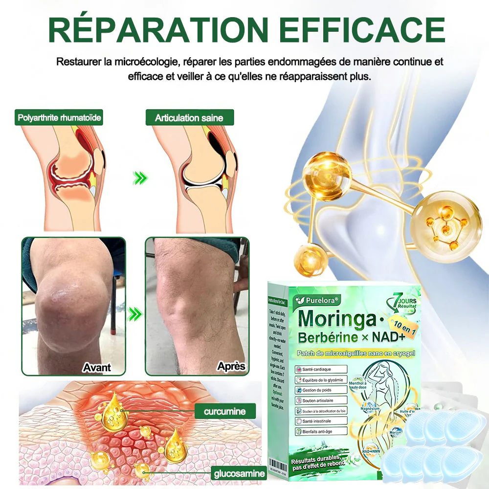 💖𝑷𝒉𝒂𝒓𝒎𝒂𝒄𝒊𝒆 𝑶𝒇𝒇𝒊𝒄𝒊𝒆𝒍𝒍𝒆💖 | Purelora® Moringa · Berbérine Patch 10-en-1 aux Nano-Micro-Aiguilles et Cryo-Gel ✅ Soutien Cryo-Métabolique : Cristallise les graisses, raffermit la peau et élimine l'œdème instantanément. - Image 15