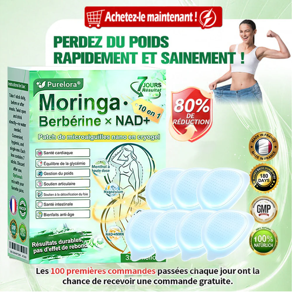 💖𝑷𝒉𝒂𝒓𝒎𝒂𝒄𝒊𝒆 𝑶𝒇𝒇𝒊𝒄𝒊𝒆𝒍𝒍𝒆💖 | 🇫🇷 Purelora® Moringa · Berbérine Patch 10-en-1 aux Nano-Micro-Aiguilles et Cryo-Gel ✅𝐏𝐨𝐮𝐫 𝐥’𝐨𝐛é𝐬𝐢𝐭é, 🅟🅔🅐🅤 🅡🅔🅛â🅒🅗é🅔,𝐝𝐢𝐚𝐛è𝐭𝐞, 𝐚𝐩𝐧é𝐞 𝐝𝐮 𝐬𝐨𝐦𝐦𝐞𝐢𝐥, 𝐩𝐫𝐨𝐛𝐥è𝐦𝐞𝐬 𝐚𝐫𝐭𝐢𝐜𝐮𝐥𝐚𝐢𝐫𝐞𝐬, 𝐞𝐭 𝐛𝐢𝐞𝐧 𝐩𝐥𝐮𝐬