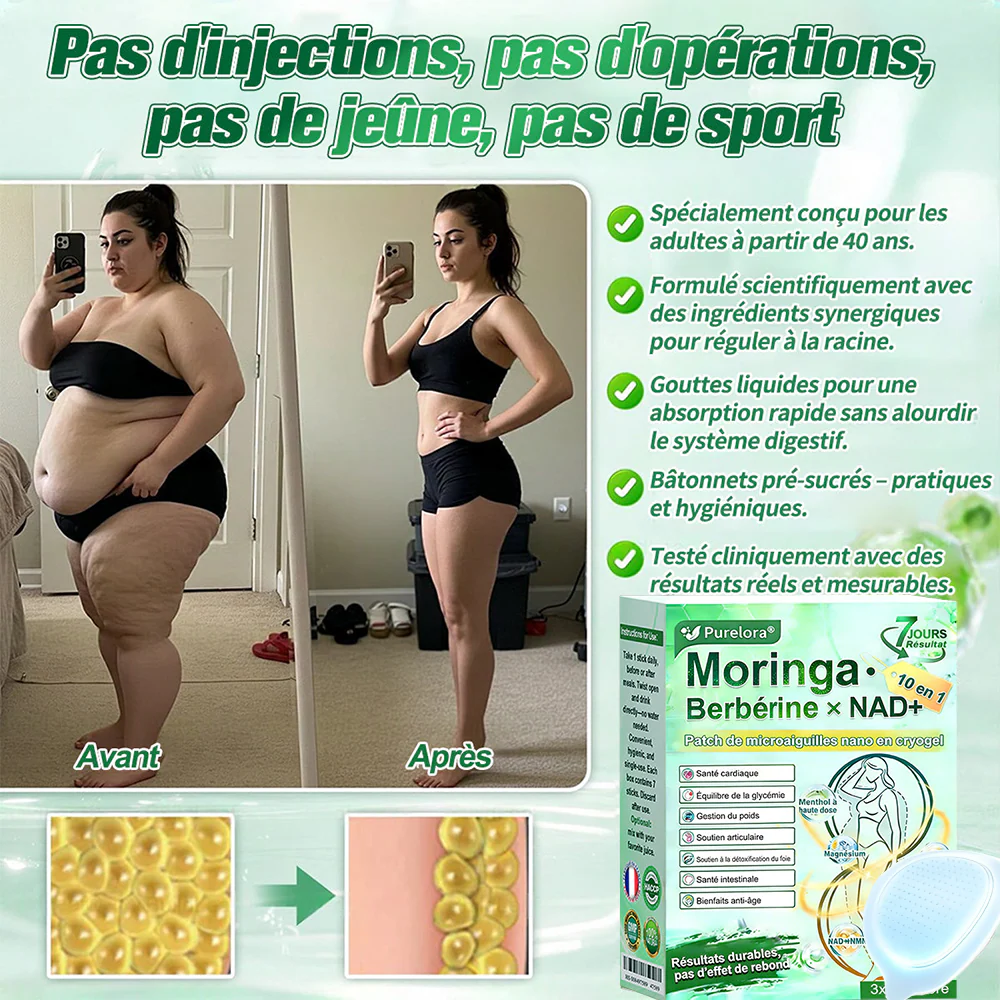 💖𝑷𝒉𝒂𝒓𝒎𝒂𝒄𝒊𝒆 𝑶𝒇𝒇𝒊𝒄𝒊𝒆𝒍𝒍𝒆💖 | 🇫🇷 Purelora® Moringa · Berbérine Patch 10-en-1 aux Nano-Micro-Aiguilles et Cryo-Gel ✅𝐏𝐨𝐮𝐫 𝐥’𝐨𝐛é𝐬𝐢𝐭é, 🅟🅔🅐🅤 🅡🅔🅛â🅒🅗é🅔,𝐝𝐢𝐚𝐛è𝐭𝐞, 𝐚𝐩𝐧é𝐞 𝐝𝐮 𝐬𝐨𝐦𝐦𝐞𝐢𝐥, 𝐩𝐫𝐨𝐛𝐥è𝐦𝐞𝐬 𝐚𝐫𝐭𝐢𝐜𝐮𝐥𝐚𝐢𝐫𝐞𝐬, 𝐞𝐭 𝐛𝐢𝐞𝐧 𝐩𝐥𝐮𝐬 - Image 9