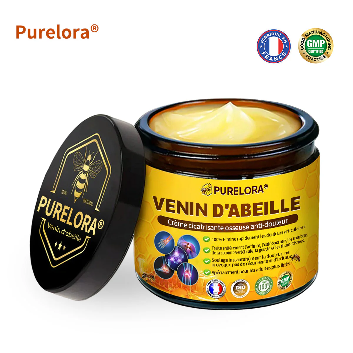 Purelora® Venin d'abeille Crème cicatrisante osseuse Pain-Relief 🐝🐝(Spécialement conçu pour les personnes âgées ) - Image 12