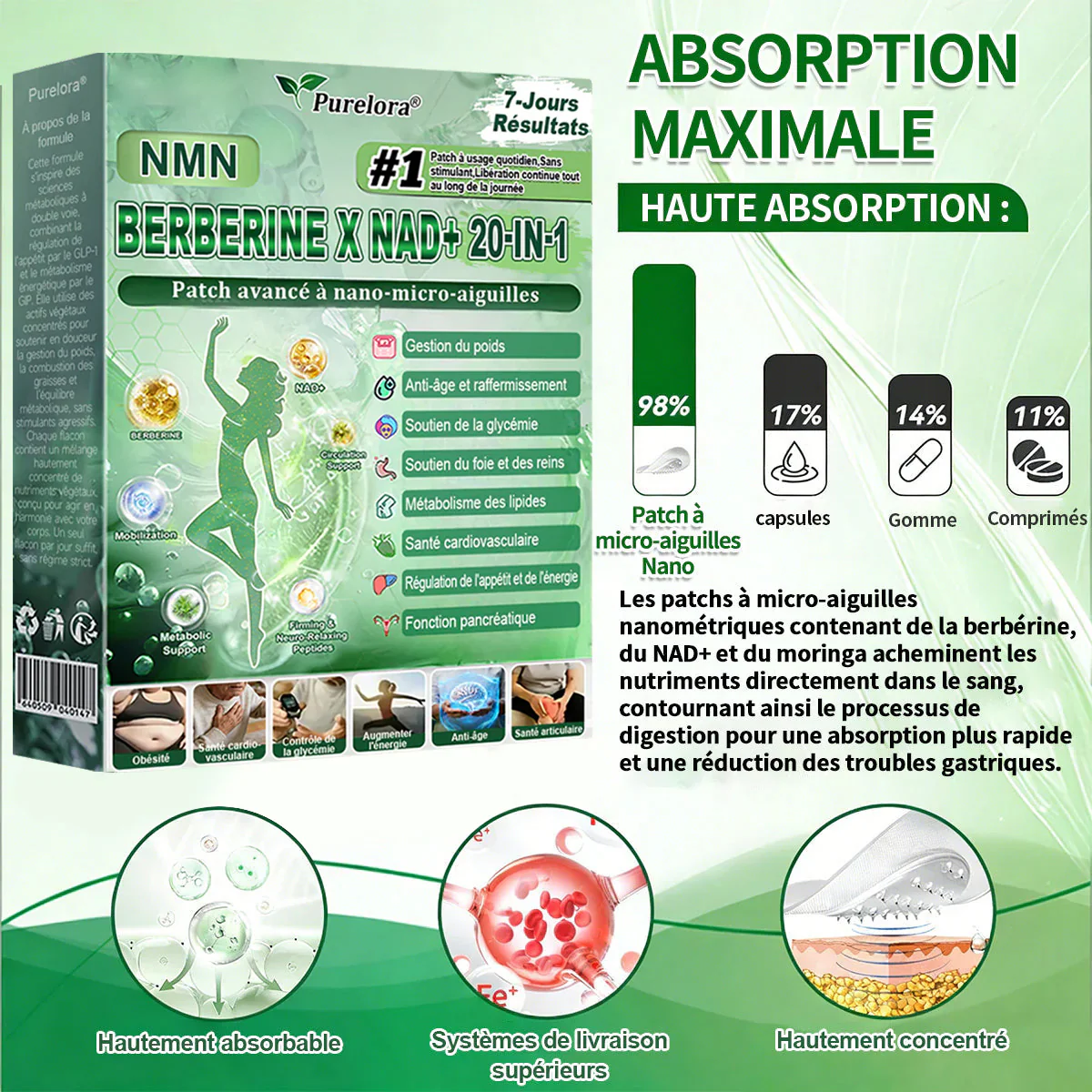 🏥Pharmacie en ligne française | p𝒖𝒓𝒆𝒍𝒐𝒓𝒂® NAD × 𝑬𝑮𝑪𝑮 20-𝒆𝒏-𝟏 𝐏𝐚𝙩𝙘𝙝 𝙈𝙞𝙘𝙧𝙤𝙣é𝙚𝒅𝒍𝒆 𝑨𝒗𝒂𝐧𝐜é 𝙉𝙖𝒏𝒐 (𝐔𝐧𝐞 𝐬𝐞𝐮𝐥𝐞 𝐟𝐨𝐢𝐬 𝐩𝐚𝐫 𝐣𝐨𝐮𝐫, 𝐜𝐡𝐚𝐧𝐠𝐞𝐦𝐞𝐧𝐭𝐬 𝐯𝐢𝐬𝐢𝐛𝐥𝐞𝐬 𝐞𝐧 𝟕 𝐣𝐨𝐮𝐫𝐬) ✅𝐏𝐨𝐮𝐫 𝐥’𝐨𝐛é𝐬𝐢𝐭é, 🅟🅔🅐🅤 🅡🅔🅛â🅒🅗é🅔,𝐝𝐢𝐚𝐛è𝐭𝐞, 𝐚𝐩𝐧é𝐞 𝐝𝐮 𝐬𝐨𝐦𝐦𝐞𝐢𝐥, 𝐩𝐫𝐨𝐛𝐥è𝐦𝐞𝐬 𝐚𝐫𝐭𝐢𝐜𝐮𝐥𝐚𝐢𝐫𝐞𝐬, 𝐞𝐭 𝐛𝐢𝐞𝐧 𝐩𝐥𝐮𝐬 - Image 2